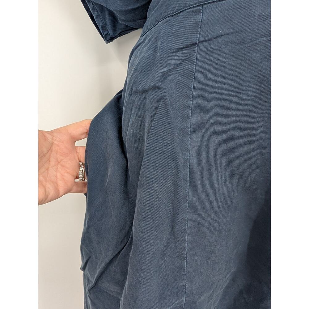 NWT Quince Vintage Wash Tencel Button Front Dress Midnight Blue L Office Career - Picture 3 of 10